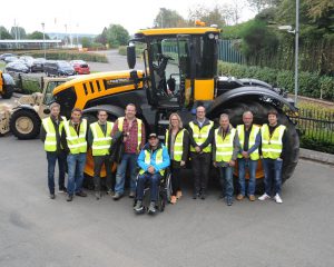 Sam with the team at JCB