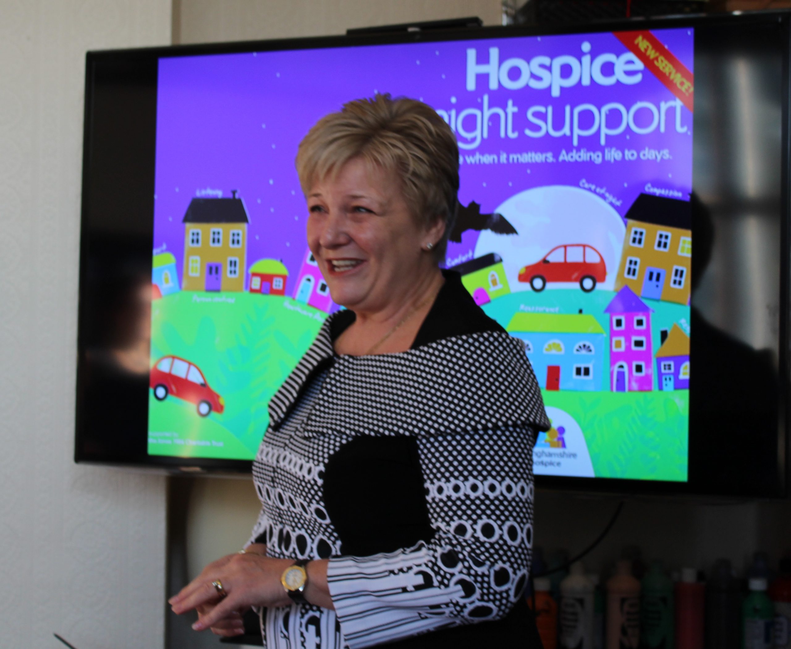 Lynda at the launch of Hospice Night Support