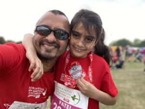 Priya mini marathon runner and her dad Sameer