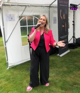 Singer Sarah Bright at hospice summer fair
