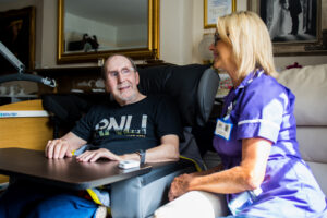 Hospice at Home nurse with a patient