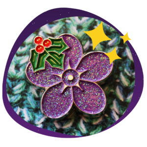 Festive Forget-Me-Not pin badge