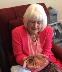 Rita holding a tarantula