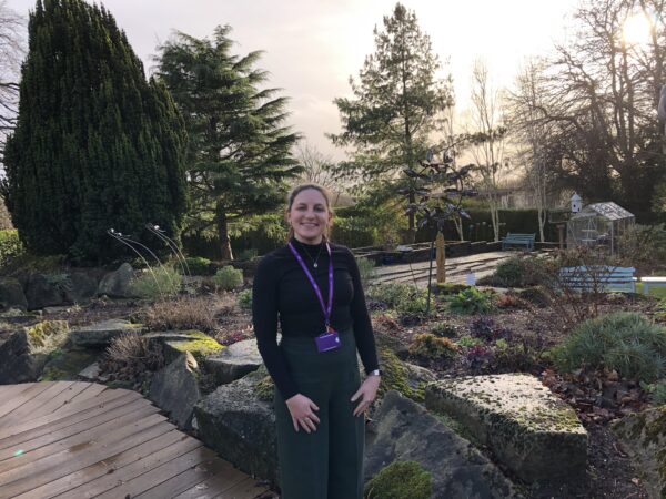 Claire Herrick outside Nottinghamshire Hospice