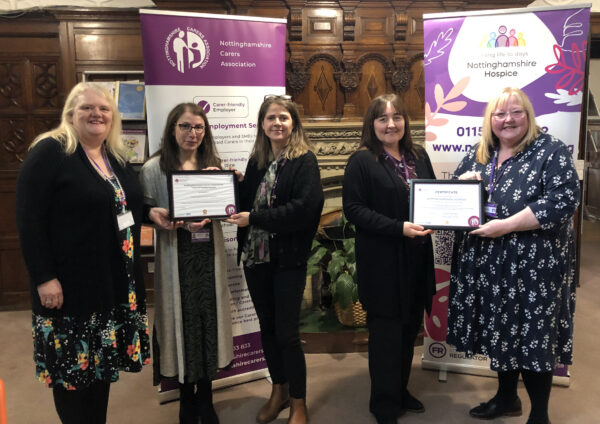 Presentation of carer-friendly awards to Nottinghamshire Hospice