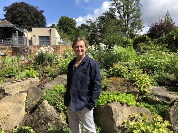 Paul Caulfield, Trustee at Nottinghamshire Hospice, in the hospice garden