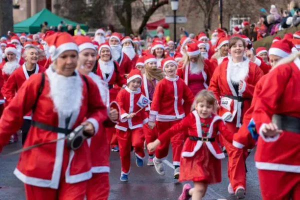 santa run stock image